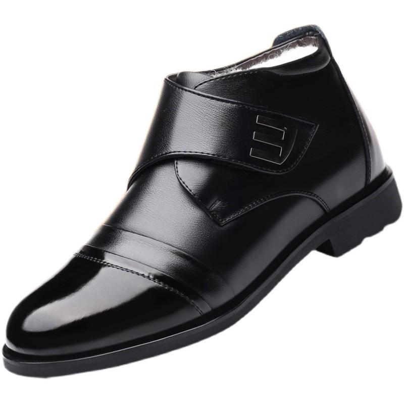 2025 Winter New Men's Business Dress Leather Shoes Men's High-top Warm Cotton Shoes Cold-resistant Warm Cotton Shoes 7688
