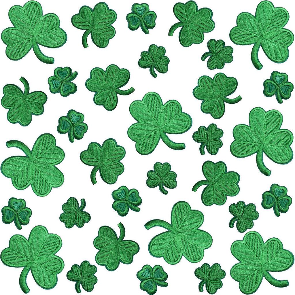 Clover Series Embroidery Cloth Sticker Holiday Clothes Decoration St. Patrick'S Day Patch Sticker Car Rainbow Chapter Boy