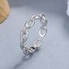 Versatile European-American Style 4MM Silver-Plated Cross Chain Adjustable Copper Ring