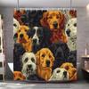 Funny Dog Shower Curtain Popular Cute Pet Oil Painting Art Creation Polyester Fabric Shower Curtains Bathroom Decor With Hooks
