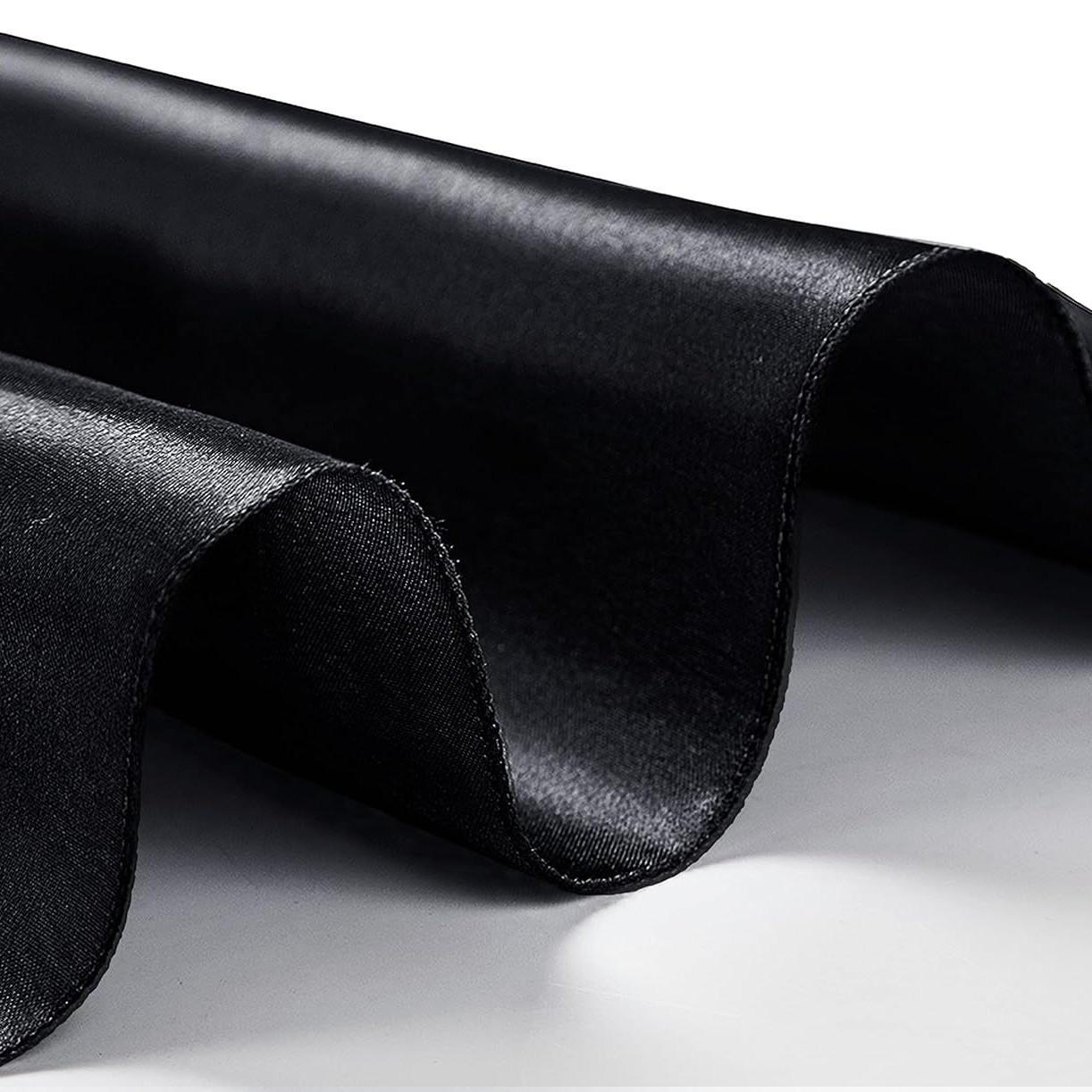 

1 шт салфетка атласная лицо рот ткань замок край сплошной цвет ресторан отель квадрат свадебное украшение 43x43cm чёрный