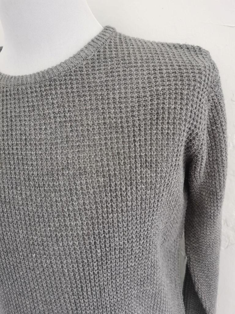 Suéter Masculino Casual Gola Redonda Manga Longa Tricô Solto