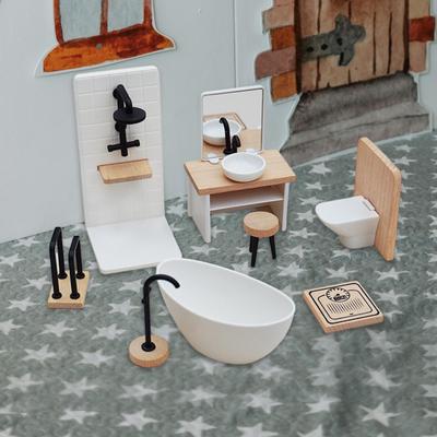 1/12 puppenhaus Bad Set Miniatur Möbel Spielzeug Klassische Zubehör Hobby