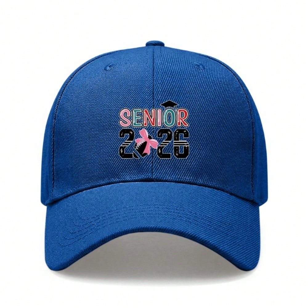 Senior 2026 Baseball Hat - Vintage Washed Look Print Adjustable Sun Cap For Unisex Adults, Lightweight Breathable Polyester Outdoor Sports Hat -