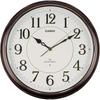 CASIO Wall Clock, Radio-Controlled, Brown, Analog, Always-On Display, Nighttime Second Hand Stop, IQ-1051NJ-5JF