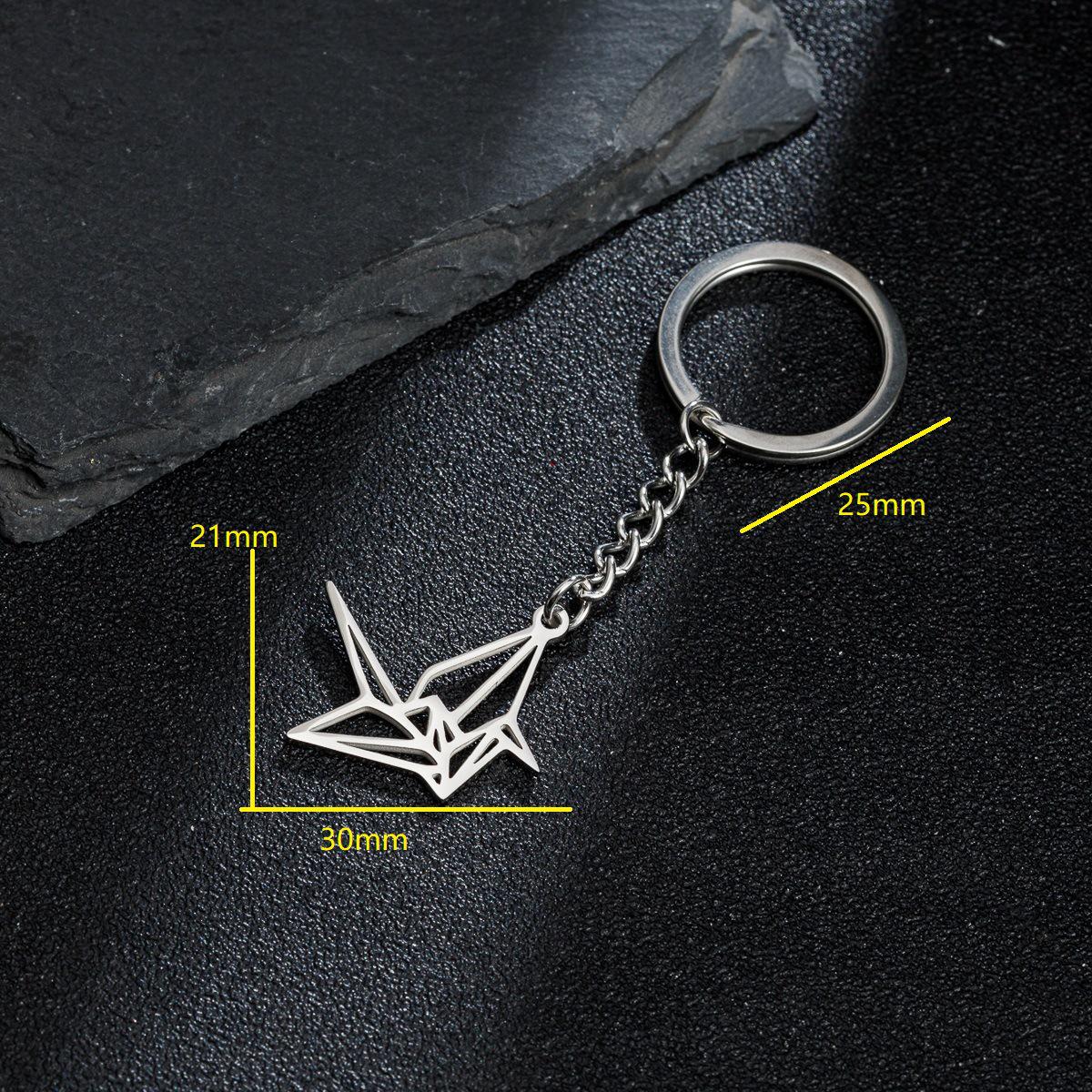 Korean Stainless Steel Rose Flower Star & Moon Keychain Pendant
