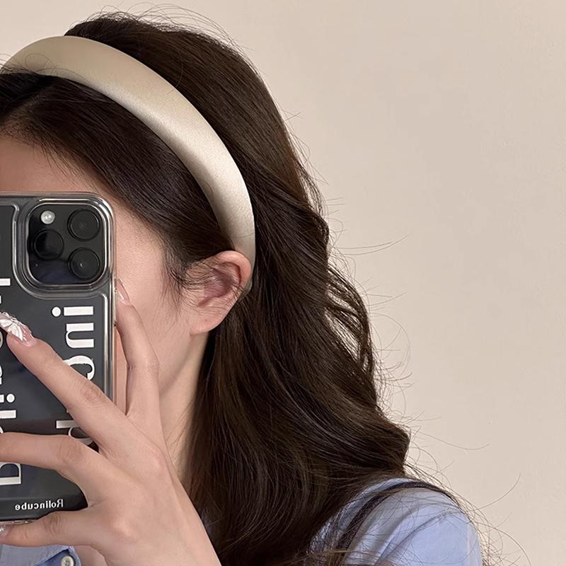 Glanzende Satijnen Stof Hoofdband Brede Kruis Haarbandsels Dagelijkse Hoofdbedekking Zoete Eenvoudige Hoofdbanden Dames Haaraccessoires