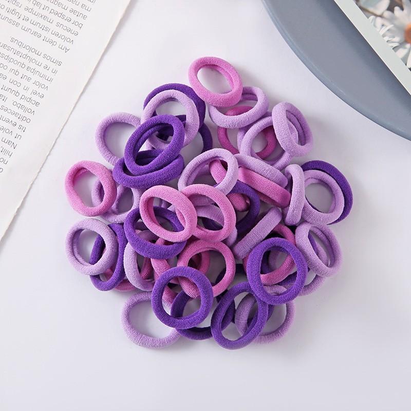 100PCS/Set Small Candy Elastic Hair Bands Rubber Bands Girls Kids 3CM Colorful Ponytail Scrunchies Ties Basic Hair Accessories