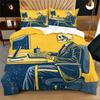 Skeleton Office Worker Duvet Cover Set Gothic Skull Typing On Computer Print Quilt Cover Set Vintage Cozy Bedding Set Home Decor