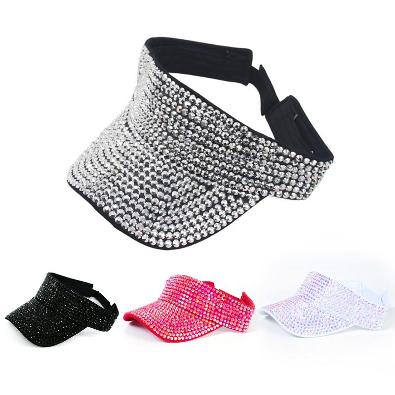 

Женская блестящая бейсболка ярких цветов, солнцезащитный крем, солнцезащитная шляпа, УФ-защита, горный хрусталь, дышащая пляжная кепка