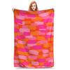 Xl Orange Pink Abstract Printed Blanket Throw Cozy Knit Bed Cover For Sofa Couch Living Room Home Decor Giant Size 150X200Cm