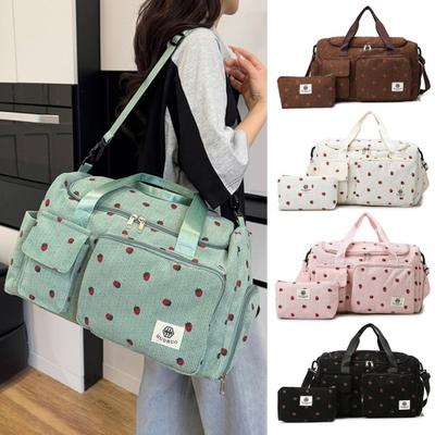 Borsa da viaggio carryall fragola grande capacità separazione umido e asciutto borsone a tracolla