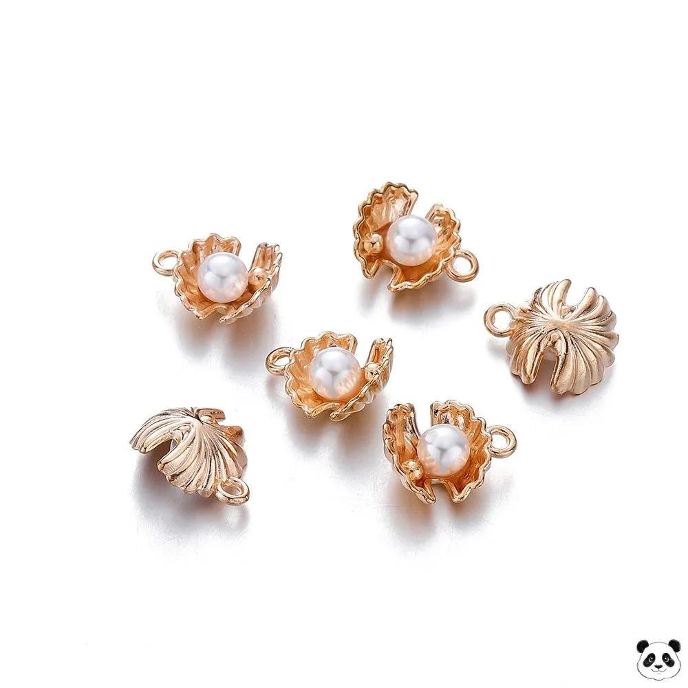 

13x15cm Pearl Small Pendant Ocean Shell Charms 10pcs Pack Suitable for Jewelry Making Crafts Accessories One Size золотий