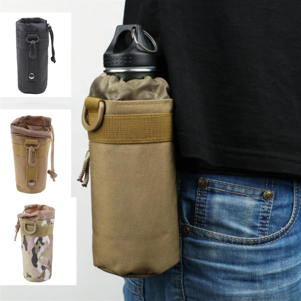 1pc Tactical Water Bottles Pouch Case Outdoor Activity Active Camouflage Drawstring Lightweight Water Bottle Pouch Holder For Backpack