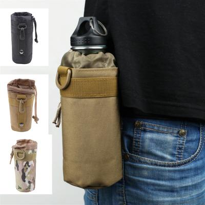 1 stück Taktische Wasserflaschen Tasche Tasche Outdoor Sports Camouflage Kordelzug Tragbare Wasserflasche Beutelhalter Für Rucksack