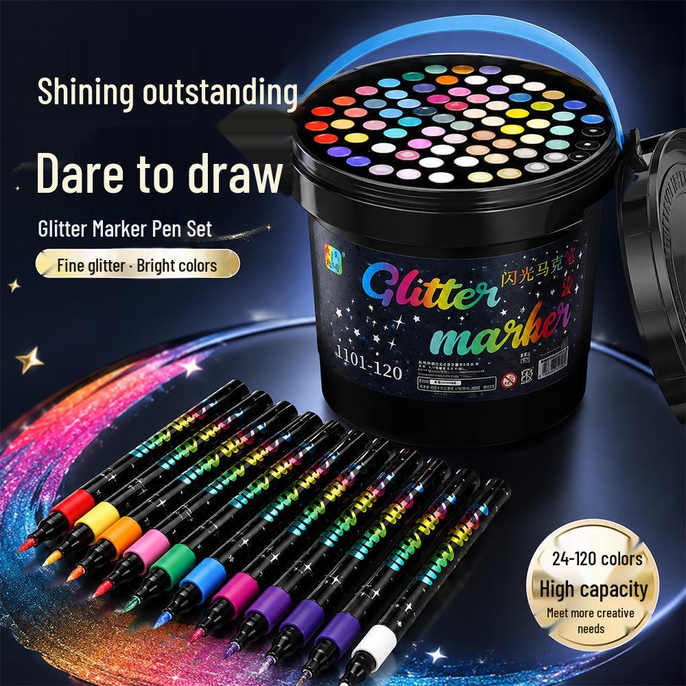 80-Color Glitter Marker Pen Set with Soft Tips for Students & Art Projects, Ideal for Dreamy Doodling & Creative Journaling