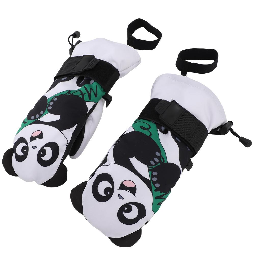 1 para rękawic narciarskich dla juniorów, antypoślizgowe rękawice śnieżne, ciepłe, odporne na ścieranie, wodoodporne rękawice snowboardowe Pand
