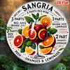 D-Dur pc Rund Vintage x Metall Wandblechschild Retro Sangria Rezept Kunst mit Zutaten Illustration Langlebiges Aluminium Zuhause