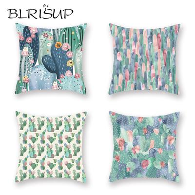 Mushy Throw Cactus Plant Green 3d Round Long Roll Tube Pillows
