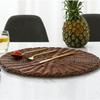 Mantel Aislamiento Térmico Mimbre Artificial Tejido Protección de Mesa Plástico Taza Bebida Posavasos Uso Doméstico