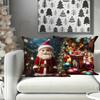 Christmas Pillow Cover Holiday Decoration Oil Painting Style Realistic Sofa Cushion Cover Bedroom Pillow