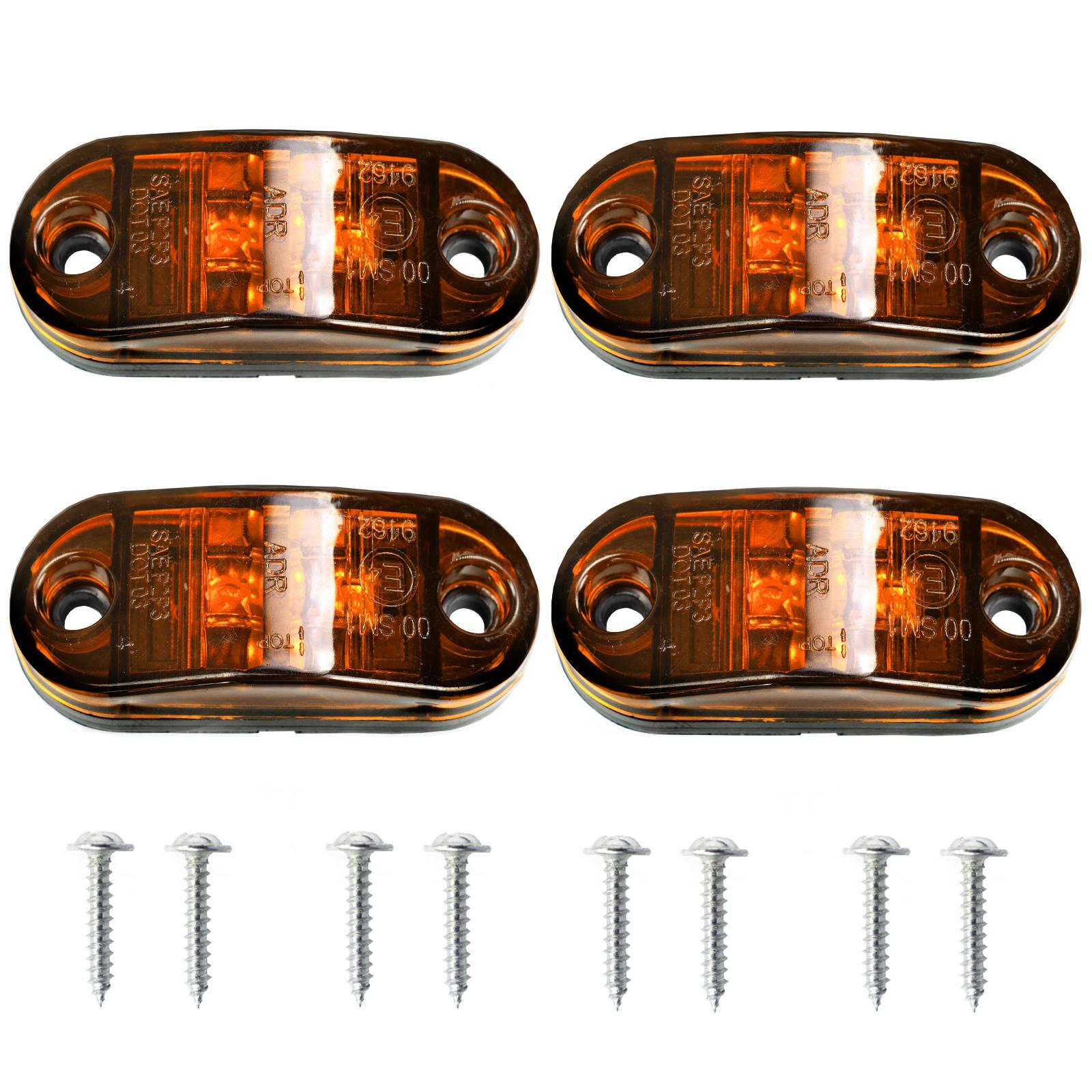 

Янтарный светодиодный боковой габаритный фонарь, водонепроницаемый внешний индикатор грузовика, 4 шт., для лодочных прицепов, кемперов, габаритных фонарей, аксессуары 2.6 x1.1 x0.7 оранжевый