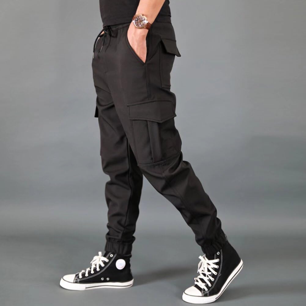 Quntum Cargo Plus Long Chino Casual Sizes A.E. Men's Pants, Sizes, Outdoor, Pants, Workwear, Pants, Bottoms, M-6XL (XL, Black)