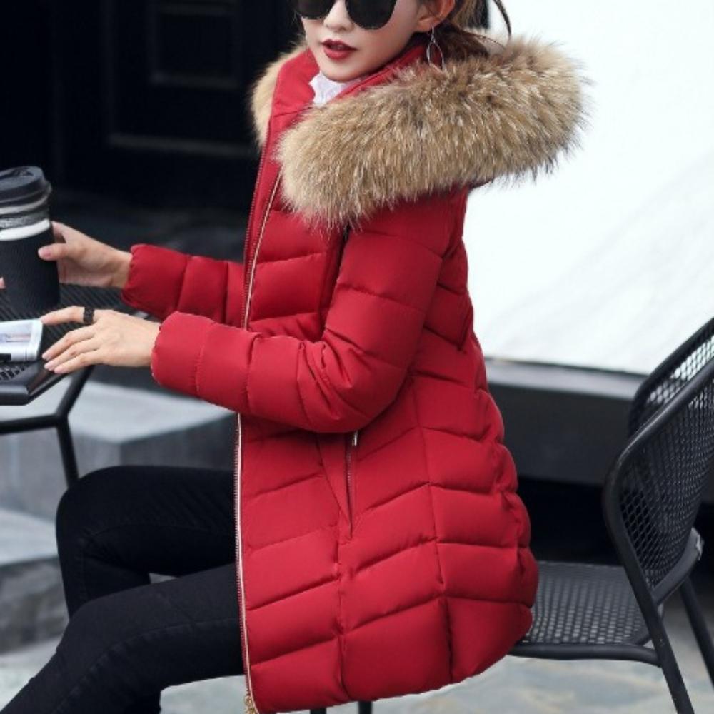 Winter Women's Long Warm, Fashionable and Comfortable Slim Fit Large Fur Collar Coat