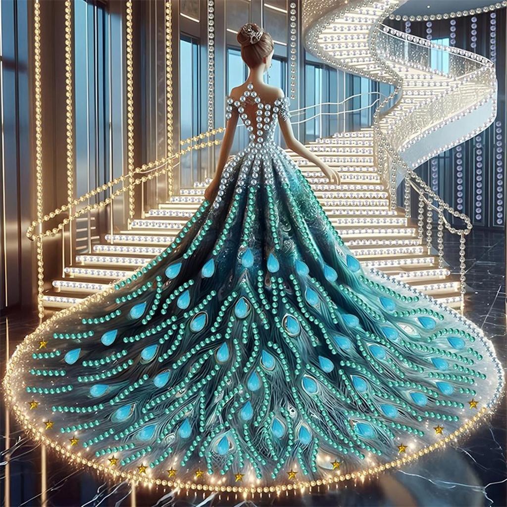 5D DIY Częściowy Specjalny Kształt Wiertła Diamentowy Zestaw Malarski Dziewczyna Dekoracja 30x30cm