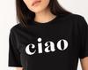 Ciao, Ciao Maglietta, Salve, Italia, Maglietta Saluto Italiano, Maglietta Ciao, T-shirt Italiana, Ciao Bella, Maglietta Donna, Camicia da Donna, Maglietta da Viaggio, UNISEX