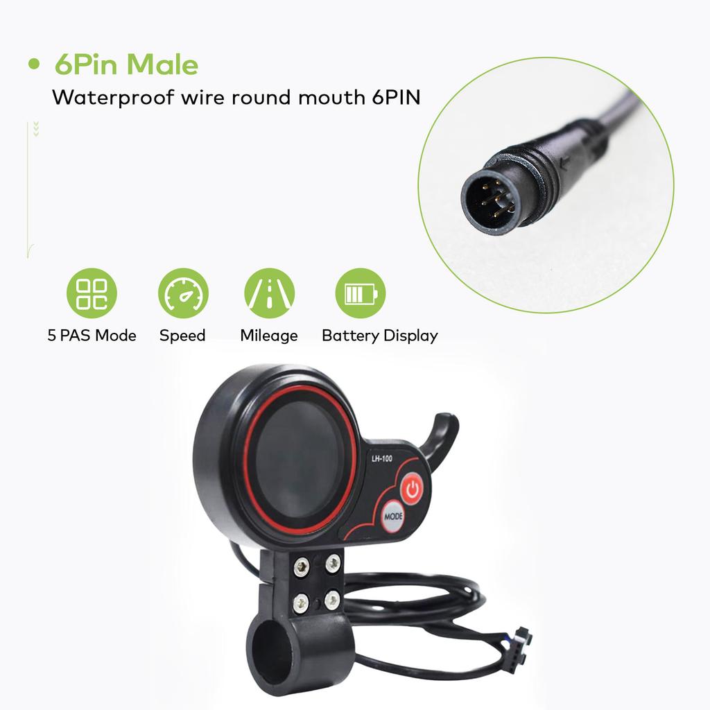 Bicycle Computer Accessories Parts Lh-100 24V 36V Bike Speedometer Wired Waterproof Electric Scooter Display