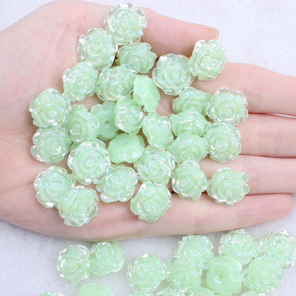 Solid Color Resin Rose Pearl Stickers for DIY Phone & Jewelry Accessories