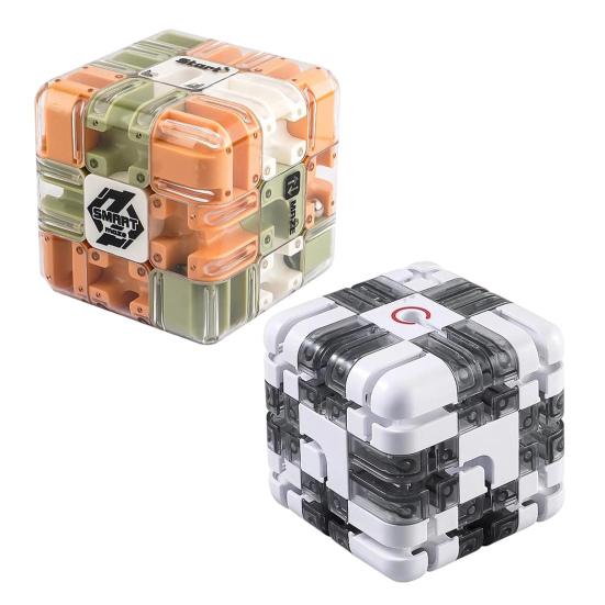 2Pcs Rolling Ball Maze Cube Kids Brain Teaser 3D Puzzle Maze Cube Toddlers Stress Relief Logical Thinking Training Bead Maze Educational Toy