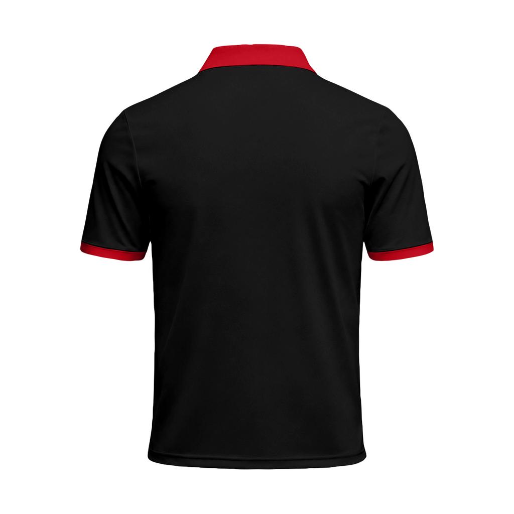 Men's Short Sleeve Polo Shirt Halloween Flag Print Casual Summer Breathable Lightweight Button Collar Top