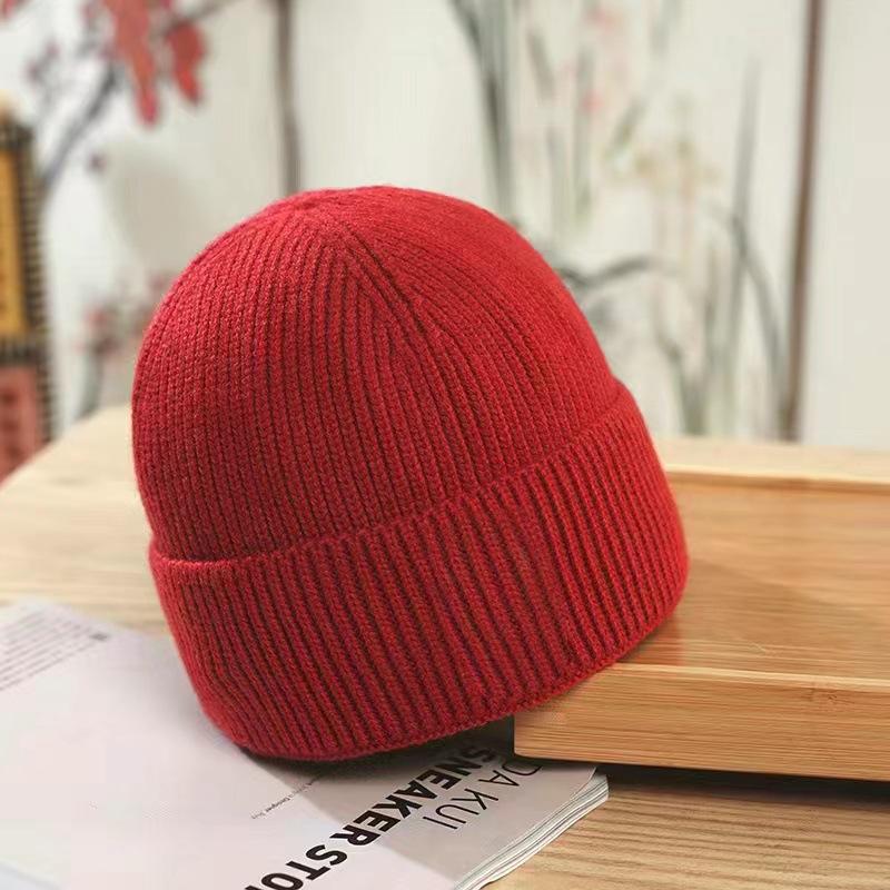 Czapka damska zimowa Jasna Płytka Ciepła Jednolity Kolor Czapka Dzianinowa Styl Koreański Studentka Urocza Para Melonowa Skóra Właściciel Wełniana Czapka Męska