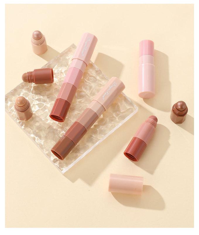 4v1 Voděodolná tyčinka na oční stíny, perleťově matný krémový rozjasňovač, snadné líčení