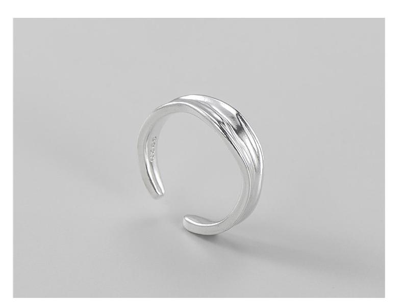 S925 Sterling Silver Irregular Metal Ring - Korean Minimalist Texture Design