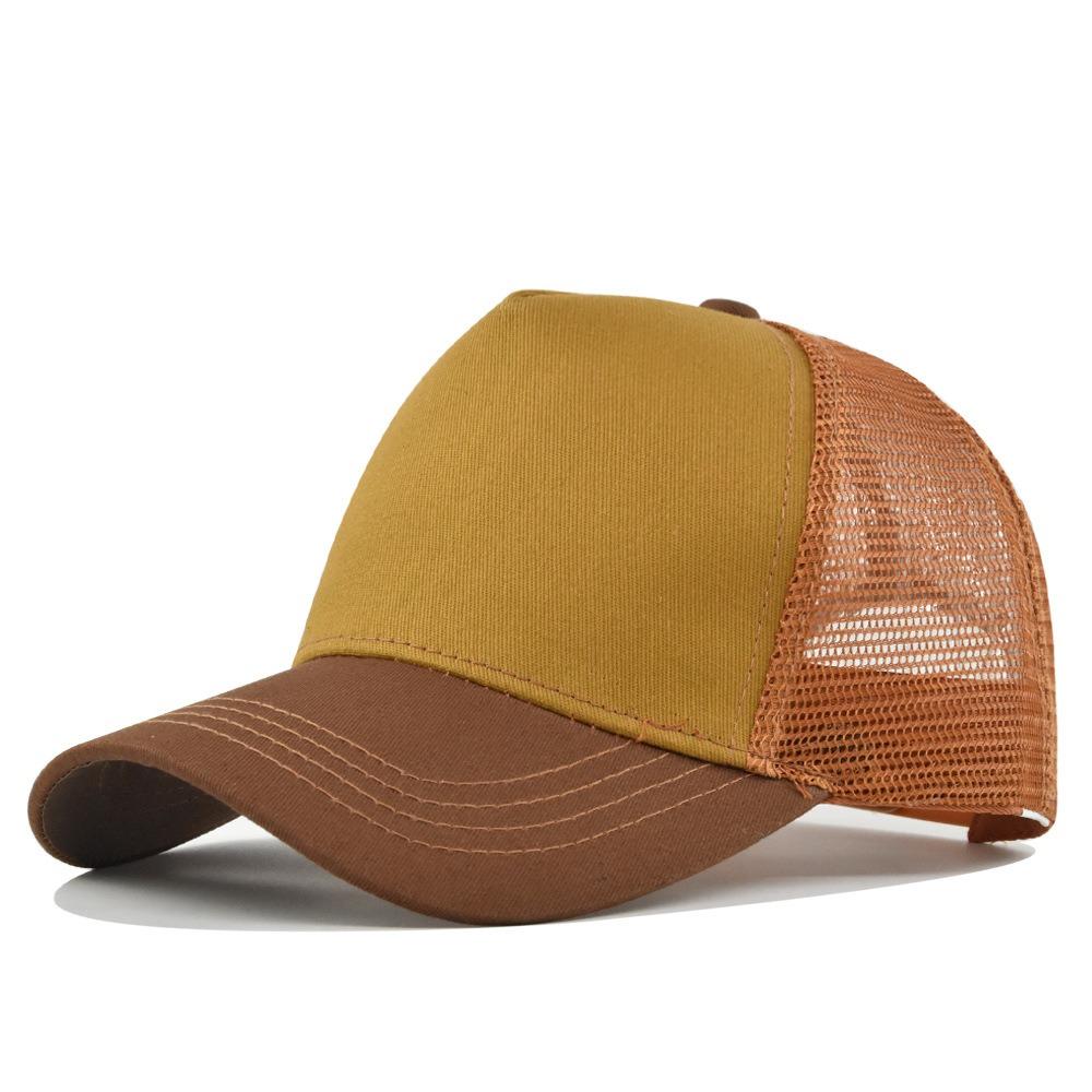 Fashion 5 Panels Baseball Cap Solid Color Mesh Cap Breathable Sun Hats