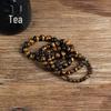 Natural Tiger Eye Stone Bracelet - Men's Minimalist Beaded Charm Bracelet
