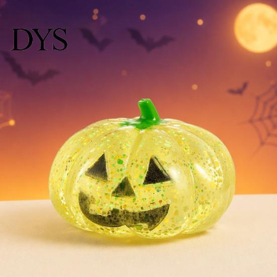 Hand Therapy Toys Halloween Glitter Pumpkin Stress Ball, Head Squeeze Toy for Tension Relieving Relief, Creepy Fidget Party Favors