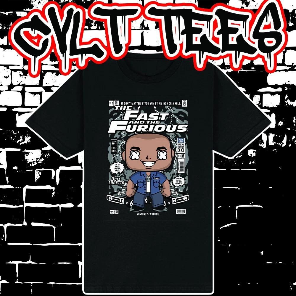 Men s and Women s T-shirts Dom Toretto Fast and Furious Comic Book Cover style Tee ~ 100% Cotton XXXL