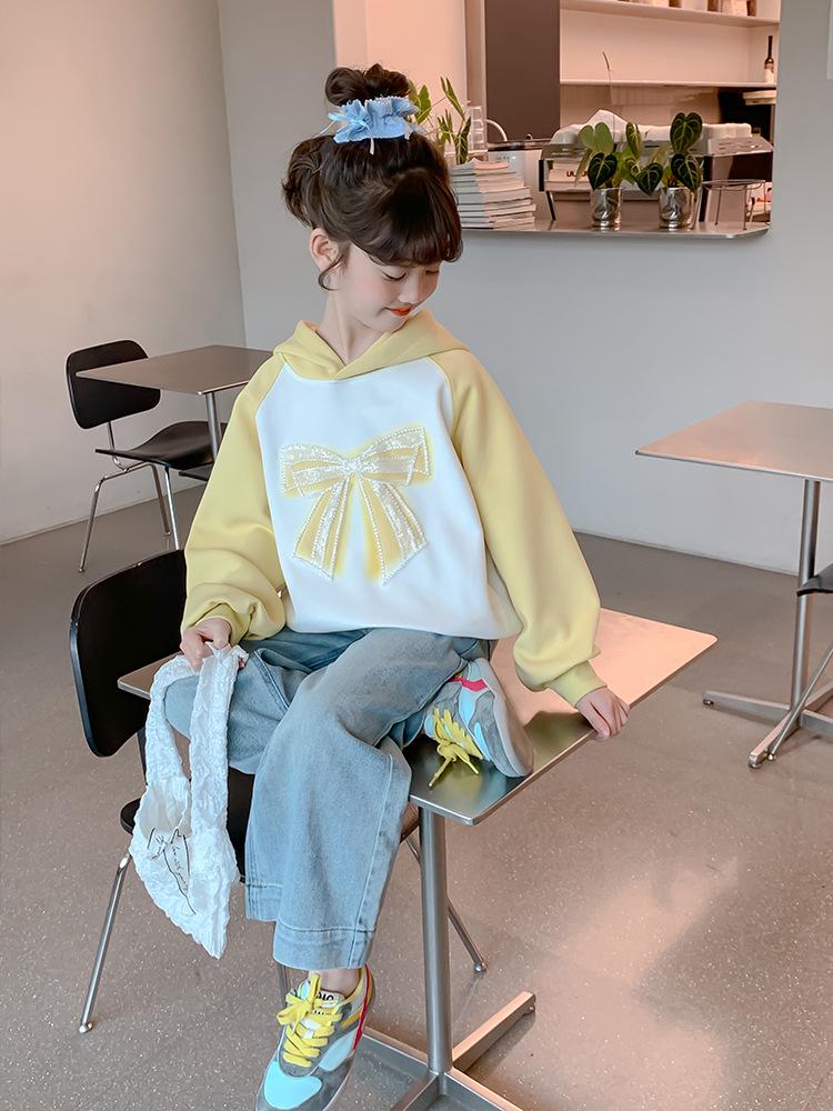 Stylish Girls' Hooded Sweatshirt - Spring/Autumn 2025 Fashion for Big Kids