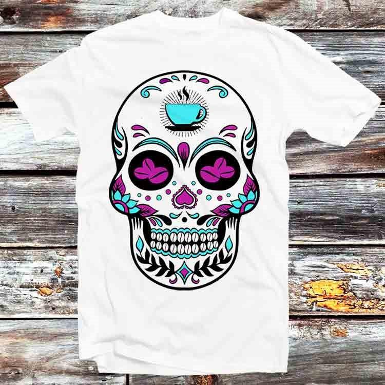 Sugar Skull Coffee Lover Beans T Shirt B884