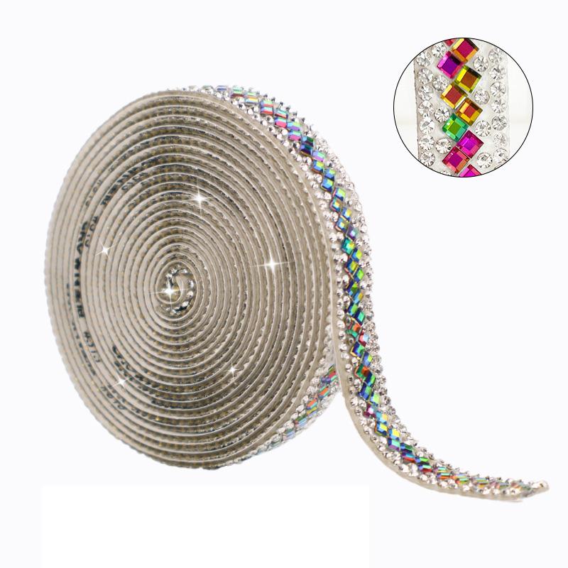 3Yards/Roll Embellishments Sparkling Rhinestone Tape Dresses Decoration Glass DIY Bag & Box Jewelry Making Parts Crystal Ribbon