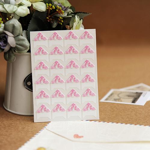 24 Pcs/Lot DIY Floral Print Corner Paper Stickers For Photo Albums Handwork Frame Decoration Scrapbooking Wholesale 8 Colors