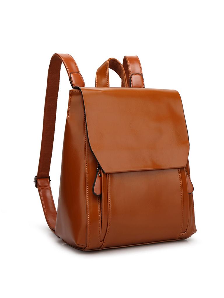 New Fashiable and Elegant Multifunctial Oil Wax Leather Backpack Suitable for Daily Commuting and Short Distance Travel