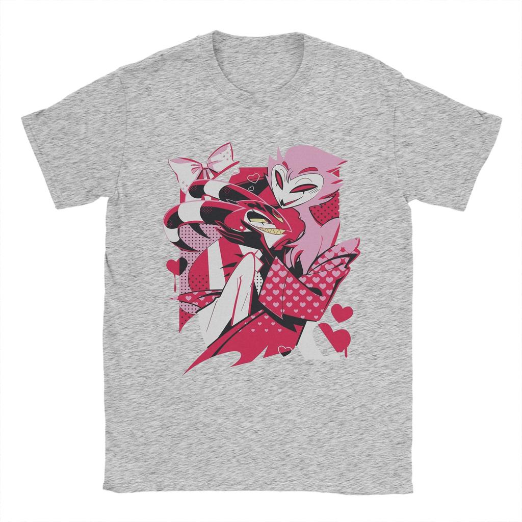 Men's Blitzo x Stolas Helluva Hazbins Hotels T Shirts Pure Cotton Tops Funny Short Sleeve Round Neck Tees Graphic T-Shirts