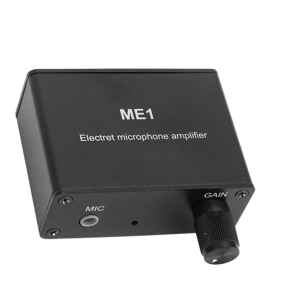 Electret Microphone Amp Adjustable Gain 0?20db Condenser Mic Headphone Sound Preamplifier ME1 3.5mm