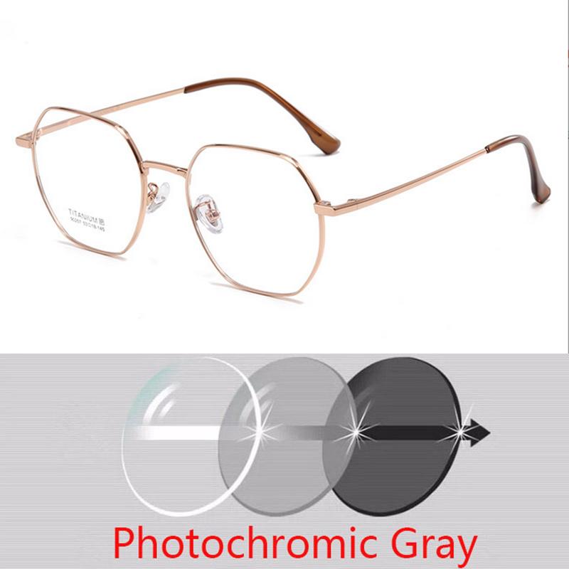 Polyhedron Titanium Alloy Pure Titanium Leg Eyeglass Frame For Myopia Prescription Glasses Customizable Prescription Available