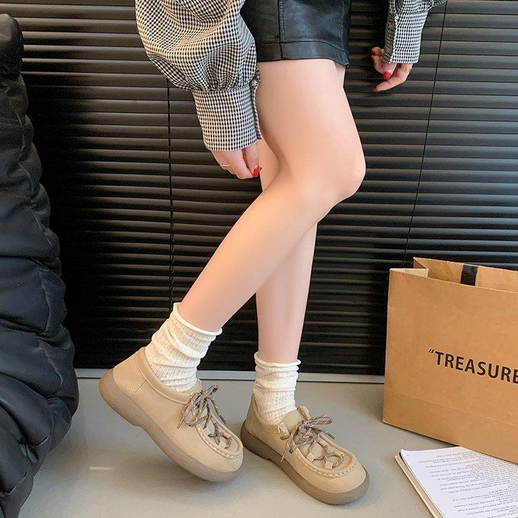 [Youshilai] Mori Round Head Versatile Single Shoes Women's Spring 2025 New Fashionable Retro Casual Small Leather Shoes
